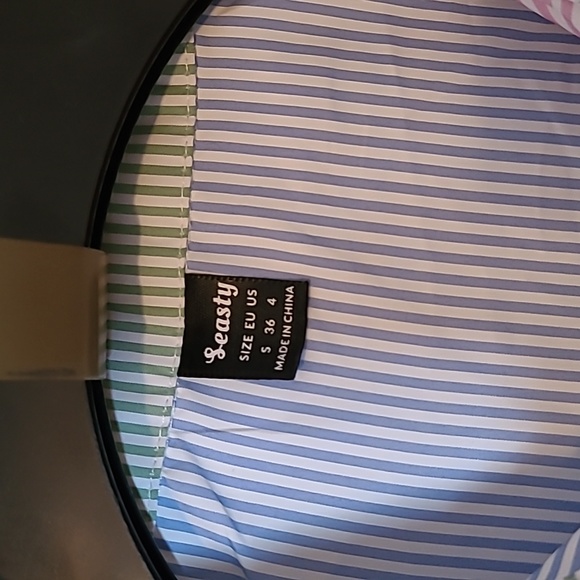 Leasty multi colored stripe button up shirt Sz S - Picture 4 of 6